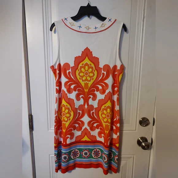 Rafaella White Dress with Orange and Yellow Floral Pattern - Picture 2 of 3